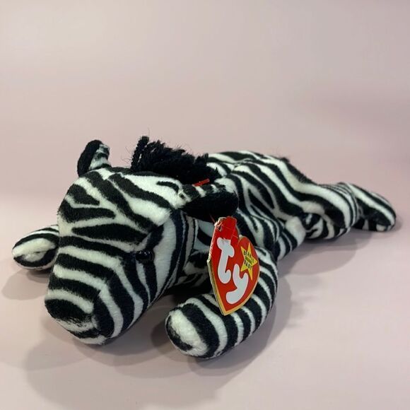 1995 Ziggy The Zebra Wide Stripes 4th Generation NWT PVC Pellets 9” long #4063 - Picture 1 of 11